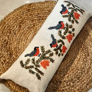 Export Quality Embroidered Lumbar Pillow with Filler