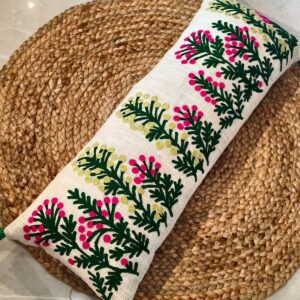 Export Quality Embroidered Lumbar Pillow with Filler