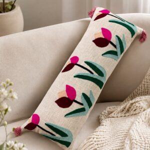 Export Quality Embroidered Lumbar Pillow with Filler